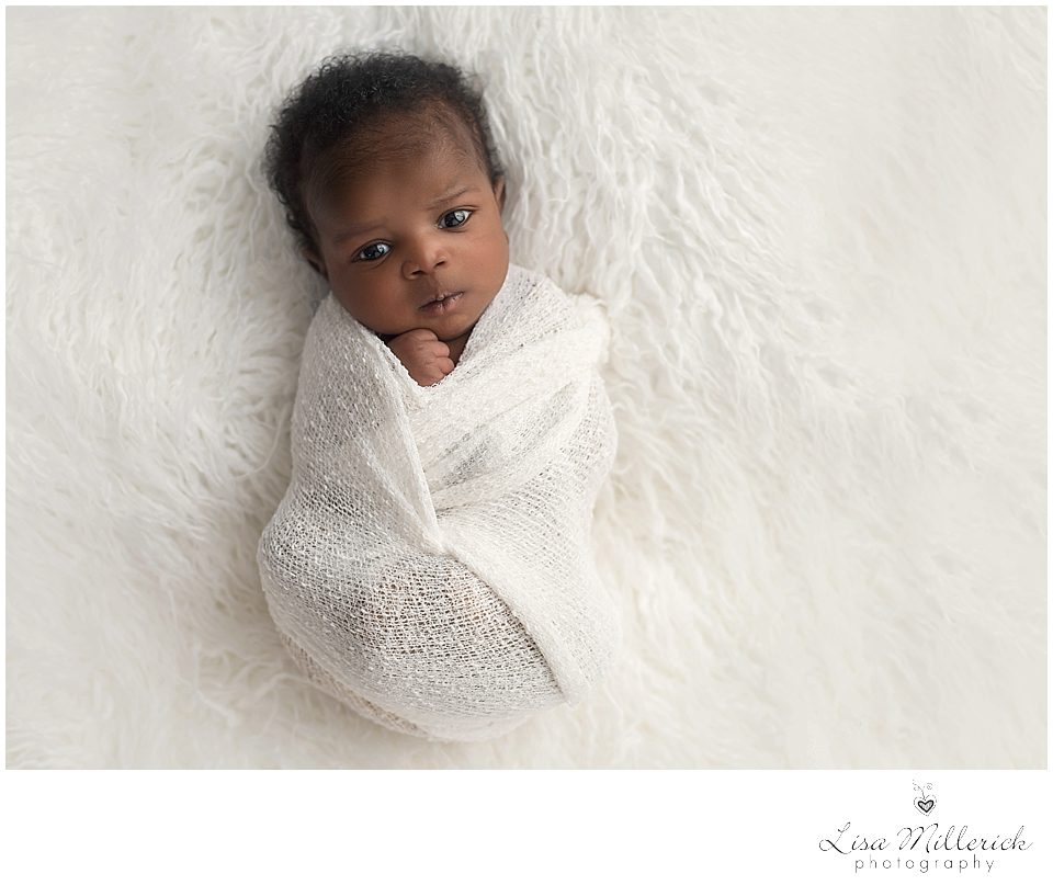 white wrap newborn pictures baby black boy photo session