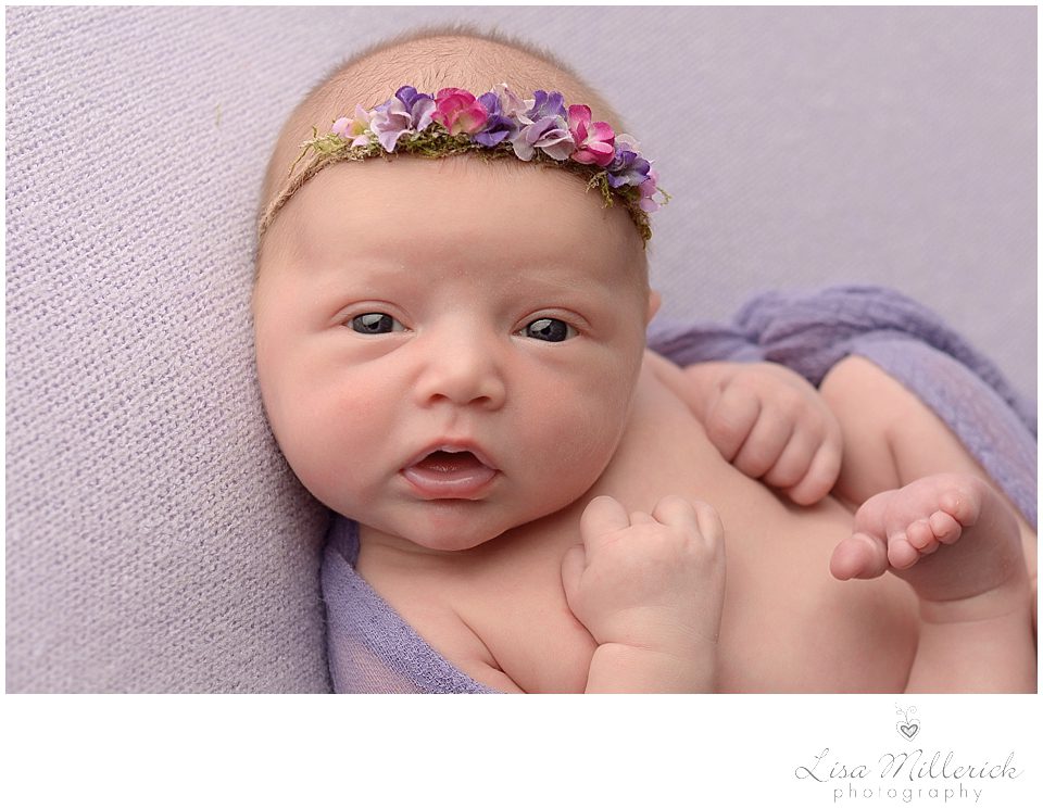 baby newborn girl purple flower headband