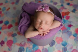 baby girl bucket bright ct newborn photo