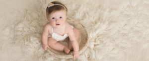 baby girl lacy white cream bowl photo simple