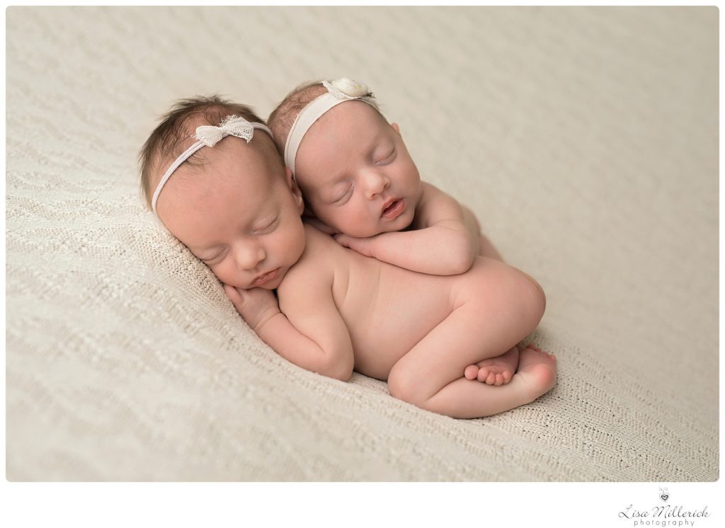 simple neutral newborn twins girls baby