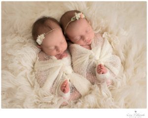 wrapped newborn baby girl twins headbands