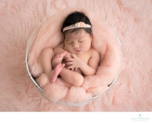 pink newborn baby girl bucket