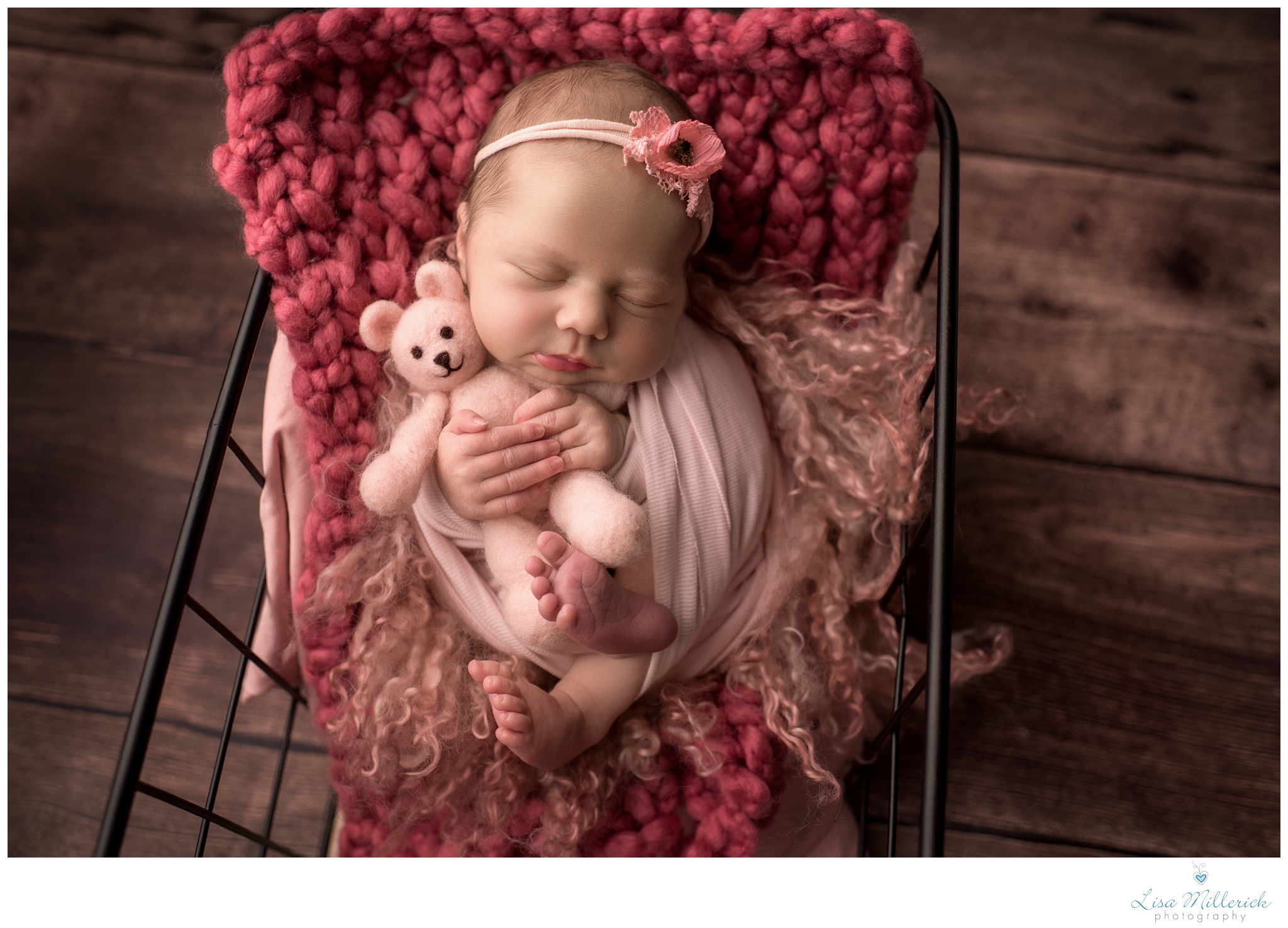 newborn baby girl pink teddy bear ct